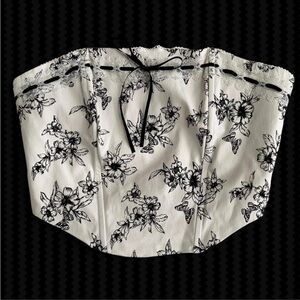 Floral Black and White Corset